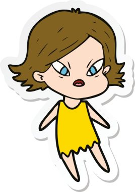 Bir insan tarafından çizilmiş bir karikatür çıkartması.