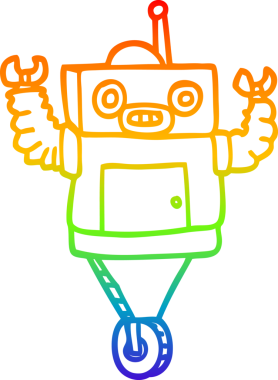 gökkuşağı gradyan çizgisi bir insan tarafından çizilmiş robot çizgi