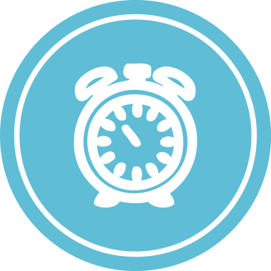 Alarm saati dairesel simgesi bir insan tarafından çizilmiş