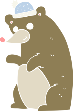 Bir insan tarafından çizilmiş ayının düz renk çizimi