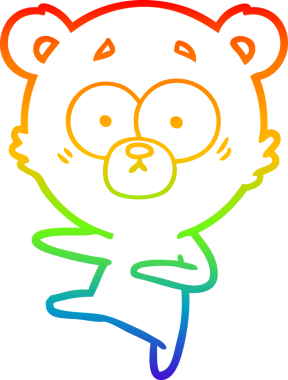 gökkuşağı gradyan çizimi bir insan tarafından çizilmiş gergin bir ayı karikatürü