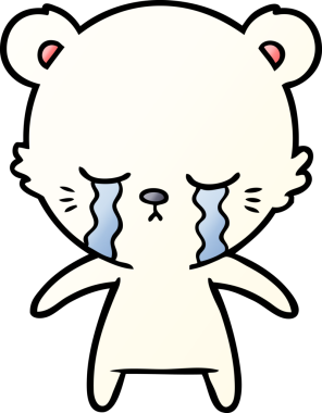 Ağlayan kutup ayısı bir insan tarafından çizilmiş.