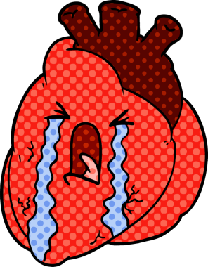 Bir insan tarafından çizilmiş kalp ağlaması.