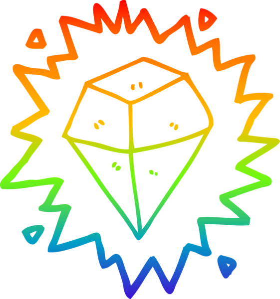 gökkuşağı gradyan çizgi çizimi bir insan tarafından çizilmiş parlayan kristal bir çizgi