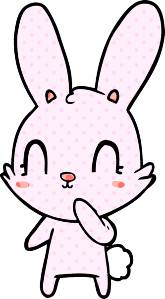 Bir insan tarafından çizilmiş şirin çizgi film tavşanı.