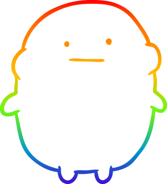 Gökkuşağı gradyanı çizimi. Bir insan tarafından çizilmiş şişman bir insan.