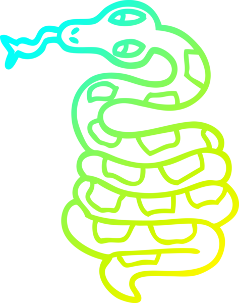 Bir insan tarafından çizilen zehirli yılanın soğuk çizgi çizimi.