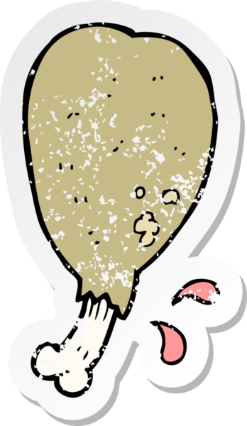 Bir insan tarafından çizilmiş tavuk budu çizgi filminin gerilimli yapıştırması.