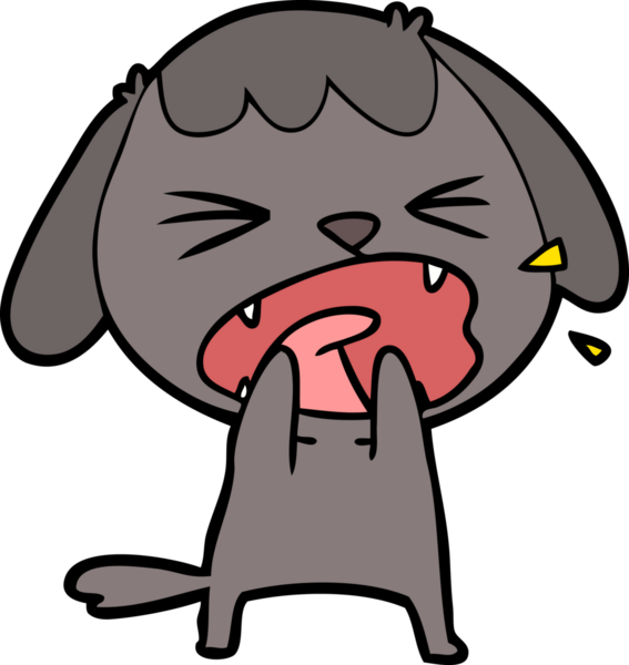 Bir insan tarafından çizilmiş şirin bir köpek havlaması.