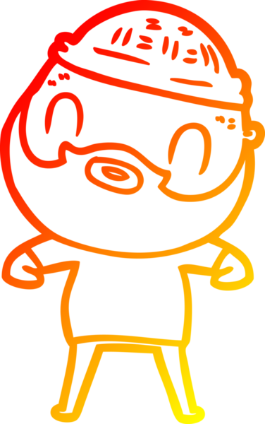 Bir insan tarafından çizilmiş sakallı bir adamın sıcak çizgi çizimi.