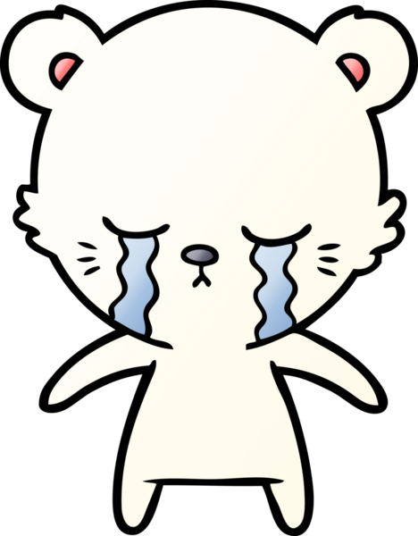 Ağlayan kutup ayısı bir insan tarafından çizilmiş.