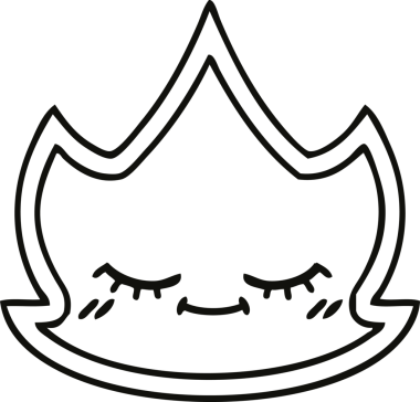 Bir insan tarafından çizilmiş bir ateşin çizgi çizimi