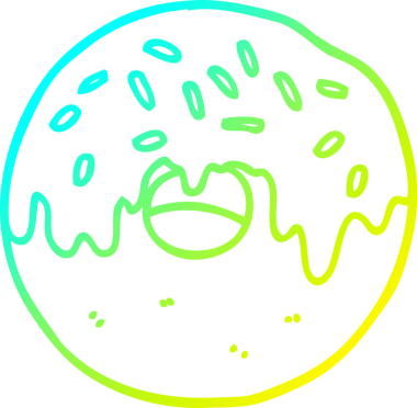 Bir insan tarafından çizilmiş soğuk gradyan bir çörek çizimi.