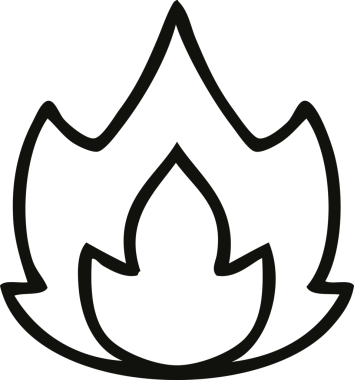 Bir insan tarafından çizilmiş bir ateşin çizgi çizimi