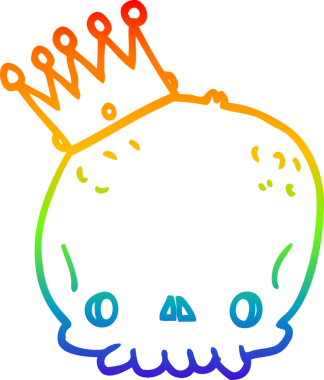 gökkuşağı gradyan çizgi çizimi bir insan tarafından çizilmiş bir kafatası