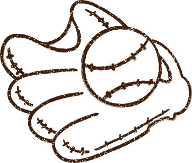 Beyzbol Eldiveni Kömürü Bir insan tarafından çizilmiş