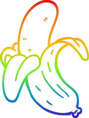 gökkuşağı gradyan çizgi çizimi bir insan tarafından çizilmiş muz çizgi