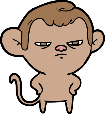 Bir insan tarafından çizilmiş çizgi maymun.