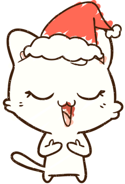 Bir insan tarafından çizilen Noel Kedisi Tebeşiri