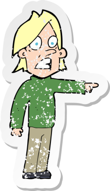 Bir insan tarafından çizilmiş bir karikatürün gerilimli çıkartması şaşırttı.