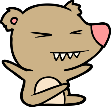 Bir insan tarafından çizilmiş kızgın ayı çizgi filmi.