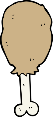 Bir insan tarafından çizilmiş tavuk budu çizgi filmi.