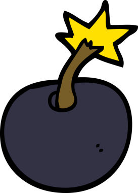 Bir insan tarafından çizilmiş bir karikatür bombası.