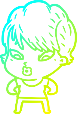 Bir insan tarafından çizilmiş bir karikatür kadın çizimi.