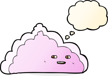 Bir insan tarafından çizilmiş düşünce baloncuklu çizgi film bulutu