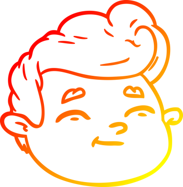 Bir insan tarafından çizilen çizgi film karakterinin sıcak çizgi çizimi