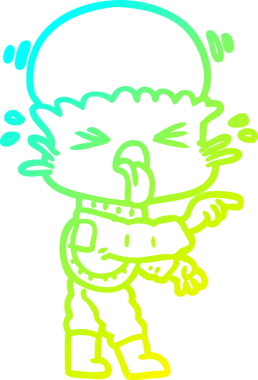 Bir insan tarafından çizilmiş garip bir uzaylı çizgi filminin soğuk gradyan çizimi.