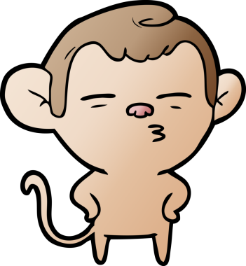 bir insan tarafından çizilmiş şüpheli maymun çizgi filmi