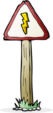 bir insan tarafından çizilmiş karikatür elektrik uyarı işareti
