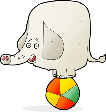 Bir insan tarafından çizilmiş bir sirk fili.