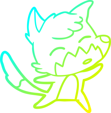 Bir insan tarafından çizilmiş bir tilki çizgi çizimi.