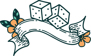 Bir insan tarafından çizilmiş şans sancağıyla geleneksel dövme