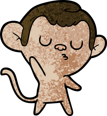 Bir insan tarafından çizilmiş çizgi maymun.