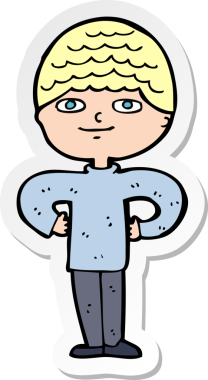 Bir insan tarafından çizilmiş gururlu bir adamın çıkartması.