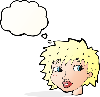 Bir insan tarafından çizilmiş düşünce balonlu bir karikatür.