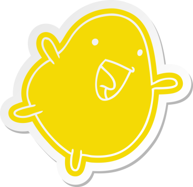 Çizgi film çıkartması kawaii Bir insan tarafından çizilmiş sevimli mutlu fasulye