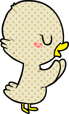 Bir insan tarafından çizilmiş şirin ördek yavrusu.