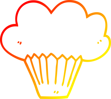 Bir insanın çizdiği çizgi film kekinin sıcak gradyan çizgisi.