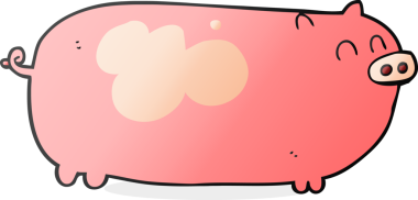 Bir insan tarafından çizilmiş serbest çizim domuz.