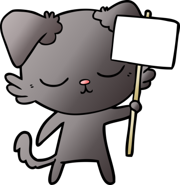 Bir insan tarafından çizilmiş şirin bir çizgi film köpeği.