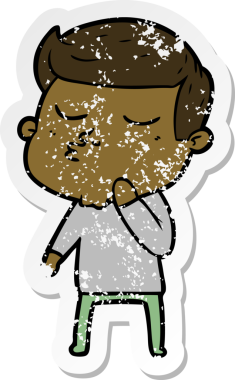 Bir insan tarafından çizilmiş karikatür mankeni adamın sıkıntılı çıkartması.