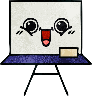 Bir insan tarafından çizilmiş beyaz bir panonun retro grunge desen karikatürü