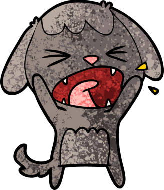 Bir insan tarafından çizilmiş şirin bir köpek havlaması.