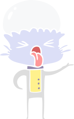 Bir insan tarafından çizilmiş düz renkli çizgi film uzaylıları.