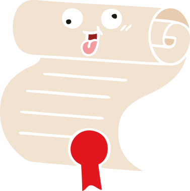 Bir insan tarafından çizilen sözleşmenin düz renkli retro karikatürü