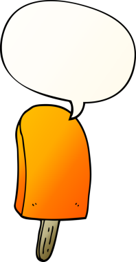 bir insan tarafından çizilmiş yumuşak eğimli konuşma baloncuklu buz lolipopu.